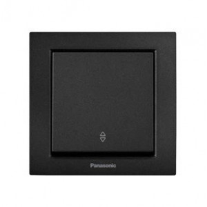 Выключатель 1-клавишный проходной Panasonic Karre Plus 55 чёрный (WDTC90032BL-UA1)