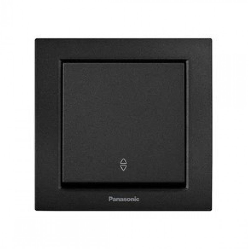 Выключатель 1-клавишный проходной Panasonic Karre Plus 55 чёрный (WDTC90032BL-UA1)