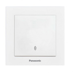 Выключатель 1-клавишный проходной Panasonic Karre Plus 55 белый (WDTC90032WH-UA1)