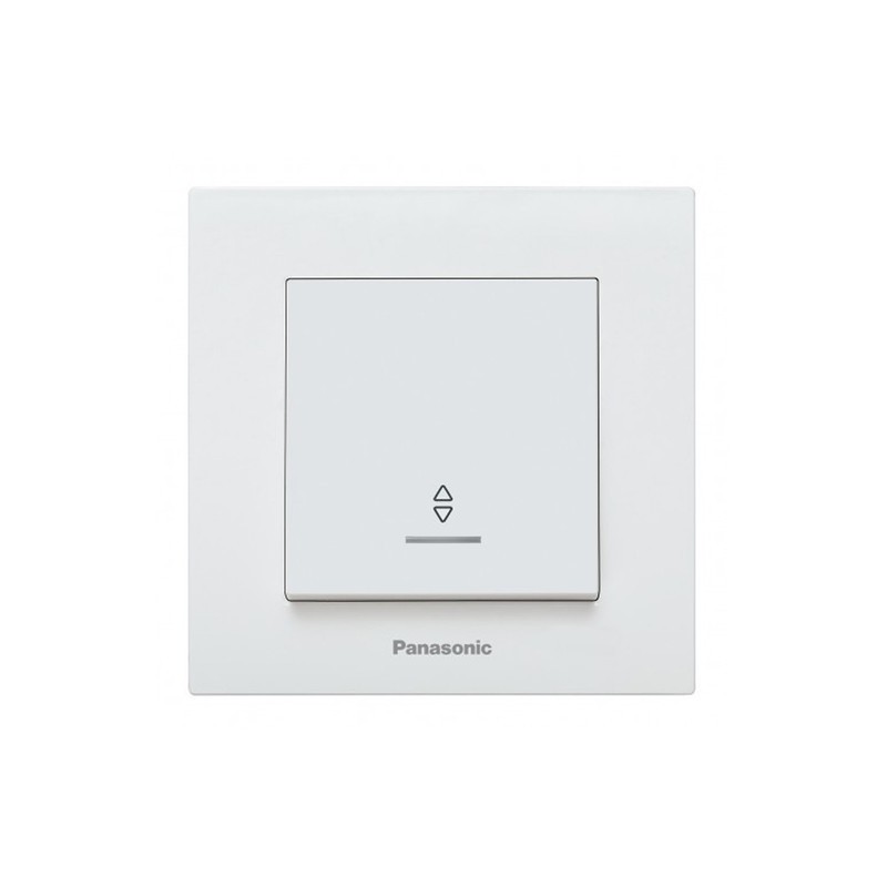 Выключатель 1-клавишный проходной с подсветкой Panasonic Karre Plus 55 белый (WDTC90042WH-UA1)