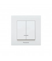 Выключатель 2-клавишный с подсветкой Panasonic Karre Plus 55 белый (WDTC90102WH-UA1)