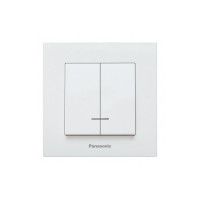 Выключатель 2-клавишный с подсветкой Panasonic Karre Plus 55 белый (WDTC90102WH-UA1)