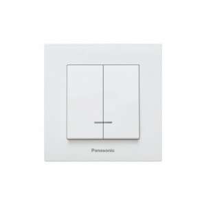 Выключатель 2-клавишный с подсветкой Panasonic Karre Plus 55 белый (WDTC90102WH-UA1)