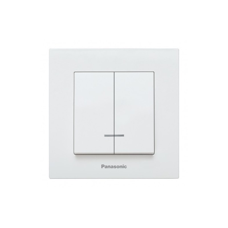 Выключатель 2-клавишный с подсветкой Panasonic Karre Plus 55 белый (WDTC90102WH-UA1)