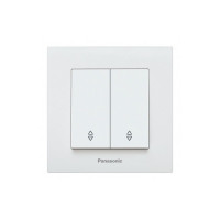 Выключатель 2-клавишный проходной Panasonic Karre Plus 55 белый (WDTC90112WH-UA1)