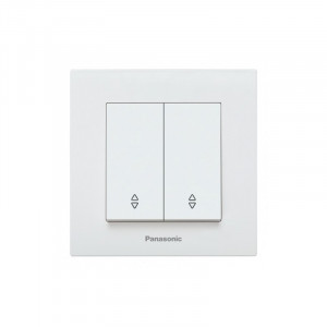 Выключатель 2-клавишный проходной Panasonic Karre Plus 55 белый (WDTC90112WH-UA1)
