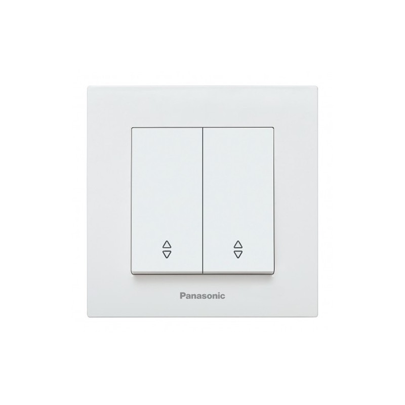 Выключатель 2-клавишный проходной Panasonic Karre Plus 55 белый (WDTC90112WH-UA1)
