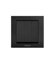Выключатель 3-клавишный Panasonic Karre Plus 55 чёрный (WDTC90152BL-UA1)
