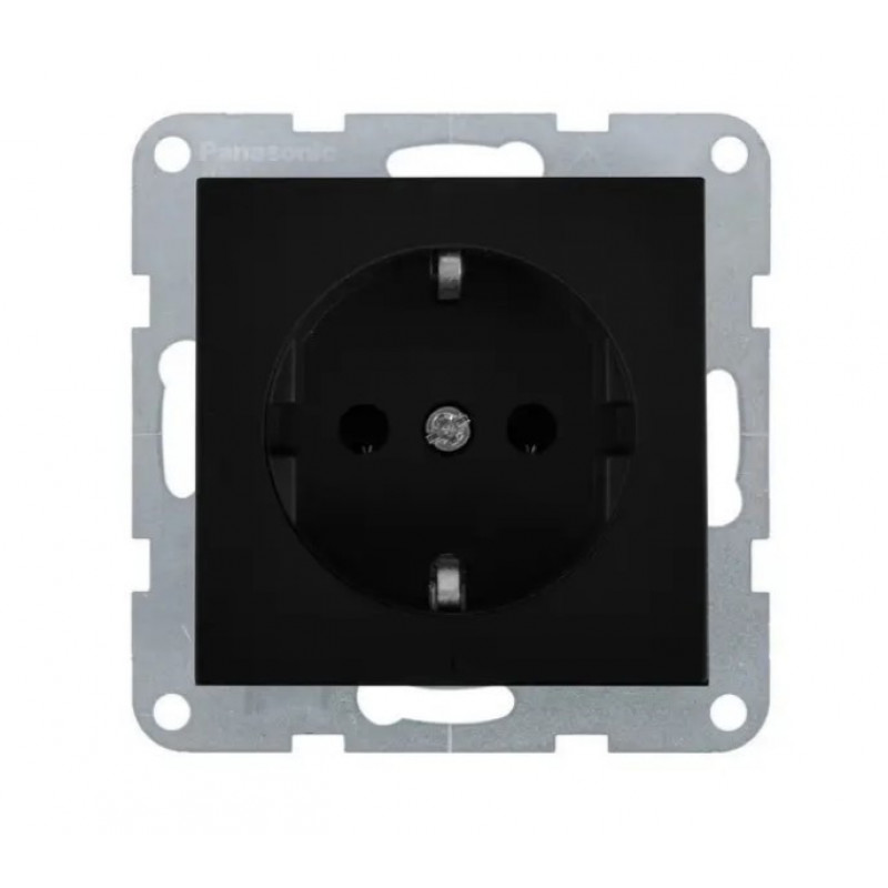Розетка с заземлением Panasonic Karre Plus 55 чёрная (WDTC92022BL-UA1)