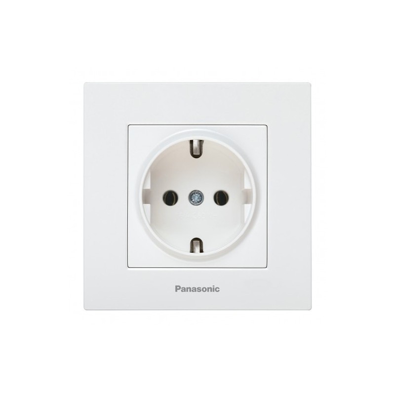 Розетка с заземлением Panasonic Karre Plus 55 белая (WDTC92022WH-UA1)
