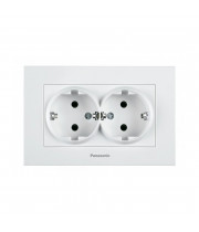 Розетка двойная с заземлением Panasonic Karre Plus 55 белая (WDTC92052WH-UA1)