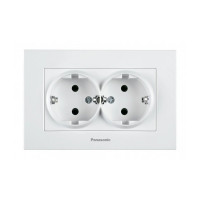 Розетка двойная с заземлением Panasonic Karre Plus 55 белая (WDTC92052WH-UA1)