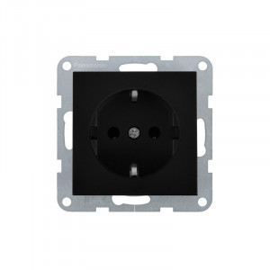 Розетка с заземлением без рамки Panasonic Karre Plus 55 чёрная (WDTT02022BL-UA1)