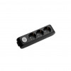 Колодка Panasonic X-tendia із заземленням 3 гн., з зах. шторками, з вимикачем, Чорна WLTA04302BL-UA1