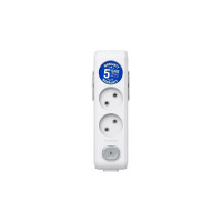 Колодка Panasonic X-tendia із заземленням 3 гн., з зах. шторками, з вимикачем, Сіра WLTA04302GR-UA1