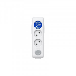 Колодка Panasonic X-tendia із заземленням 3 гн., з зах. шторками, з вимикачем, Сіра WLTA04302GR-UA1