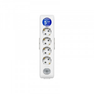 Колодка Panasonic X-tendia із заземленням 5 гн., з зах. шторками, з вимикачем, Сіра WLTA04502GR-UA1