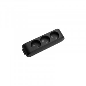 Колодка Panasonic X-tendia 3 гн., з зах. шторками, Чорна WLTB02302BL-UA1