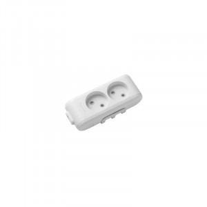 Колодка Panasonic X-tendia із заземленням 2 гн., з зах. шторками, Сіра WLTB04202GR-UA1