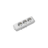 Колодка Panasonic X-tendia із заземленням 3 гн., з зах. шторками, Сіра WLTB04302GR-UA1