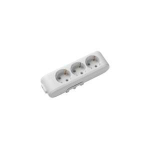 Колодка Panasonic X-tendia із заземленням 3 гн., з зах. шторками, Сіра WLTB04302GR-UA1