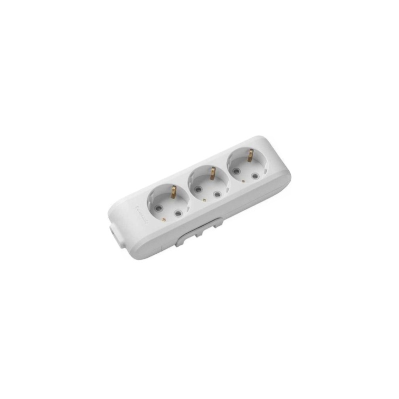 Колодка Panasonic X-tendia із заземленням 3 гн., з зах. шторками, Сіра WLTB04302GR-UA1