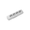 Колодка Panasonic X-tendia із заземленням 4 гн., з зах. шторками, Сіра WLTB04402GR-UA1