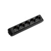 Колодка Panasonic X-tendia із заземленням 5 гн., з зах. шторками, Чорна WLTB04502BL-UA1