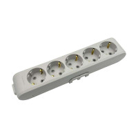 Колодка X-tendia с заземлением 5 гн., с защитными шторками, Серая (WLTB04502GR-UA1)