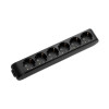 Колодка Panasonic X-tendia із заземленням 6 гн., з зах. шторками, Чорна WLTB04602BL-UA1