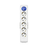 Колодка Panasonic X-tendia із заземленням 6 гн., з зах. шторками, Сіра WLTB04602GR-UA1