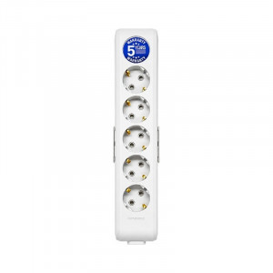 Колодка Panasonic X-tendia із заземленням 6 гн., з зах. шторками, Сіра WLTB04602GR-UA1