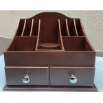 Настольный органайзер для косметики с двумя ящиками 39,5х26х30 см RAL 8017 темно-коричневый