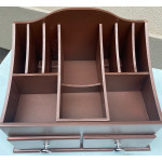 Настольный органайзер для косметики с двумя ящиками 39,5х26х30 см RAL 8017 темно-коричневый