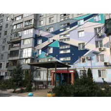 Мурал в Запорожье с помощью силиконовая фасадная краска Aura Luxpro Residens
