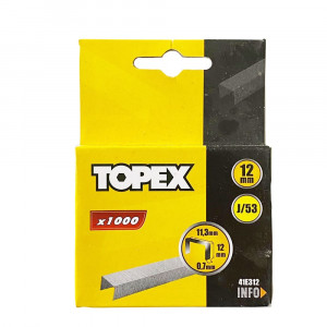 Скоба TOPEX для степлера 12 мм, упаковка 1000 шт, ширина 11.3 мм J/53 (030437)