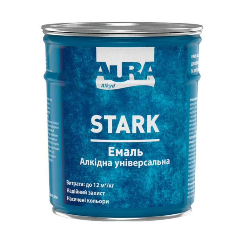 Алкідна фарба емаль Aura Stark білий глянець №12 0.9 кг