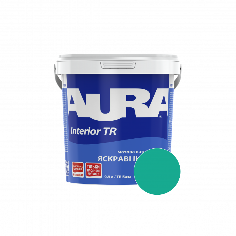 Фарба інтер'єрна Aura Interior TR RAL 180 60 50 (смарагдовий) матова 0,9 л (1,13 кг)