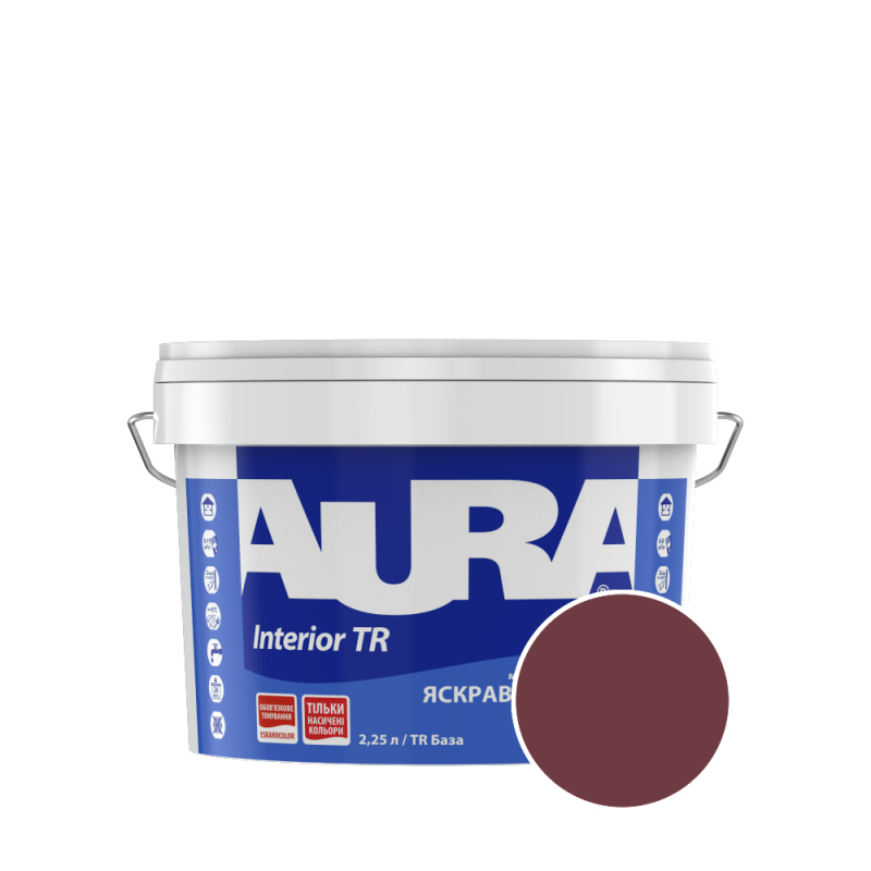Краска интерьерная Aura Interior TR RAL 3004 (тёплый кирпично-розовый) матовая 2,25 л (2,72 кг)