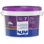 Фарба акрилатна AURA LuxPro 7 для стін та стель шовковисто-матова миюча біла 2.5 л