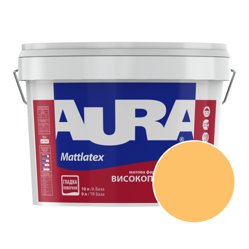 Краска интерьерная моющаяся Aura Mattlatex NCS 0050-Y20R (светло-персиковый) матовая 10 л