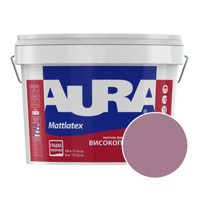 Краска интерьерная моющаяся Aura Mattlatex NCS S 3030-R20B (приглушённый розовый 2) матовая 10 л