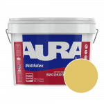 Краска интерьерная моющаяся Aura Mattlatex NOVA K080 (золотисто-жёлтый 2) матовая 10 л
