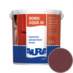 Эмаль акриловая Aura Luxpro Remix Aqua 30 RAL 3004 (тёмный бордо) полуматовая TR 2,2 л
