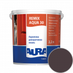 Емаль акрилова Aura Luxpro Remix Aqua 30 RAL 3007 (чорно-бордовий) напівматова TR 2,2 л