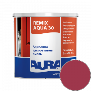 Эмаль акриловая Aura Luxpro Remix Aqua 30 RAL 3027 (малиновый) полуматовая