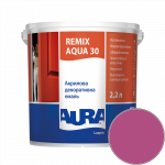 Емаль акрилова Aura Luxpro Remix Aqua 30 RAL 4010 (яскраво-рожевий) напівматова TR 2,2 л