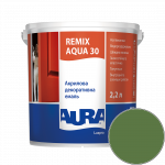 Эмаль акриловая Aura Luxpro Remix Aqua 30 RAL 6010 (травянисто-зелёный) полуматовая TR 2,2 л