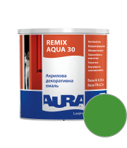 Емаль акрилова Aura Luxpro Remix Aqua 30 RAL 6037 (насичений зелений) напівматова