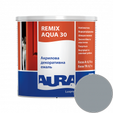 Эмаль акриловая Aura Luxpro Remix Aqua 30 RAL 7001 (серебристо-серый) полуматовая